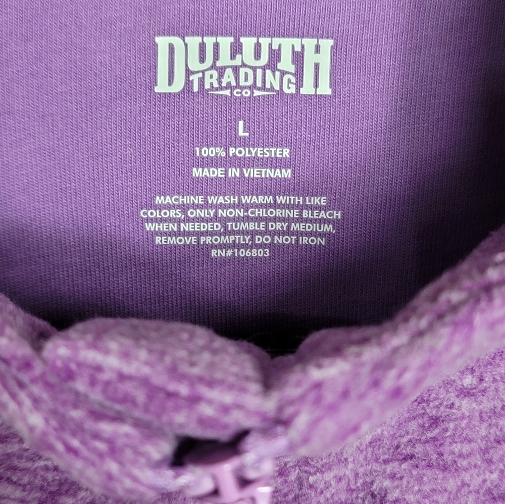 Duluth Trading Woman's Sz L Purple Fleece Jacket - Picture 6 of 9